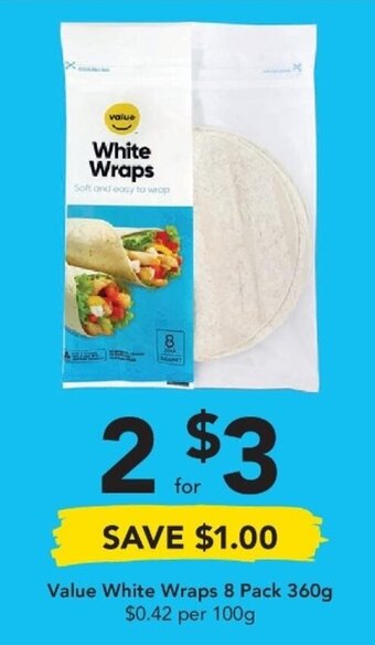 Drakes Value White Wraps 8 Pack 360g offer