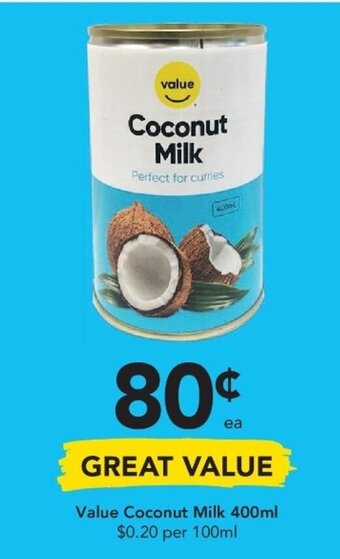 Value Coconut Milk 400ml