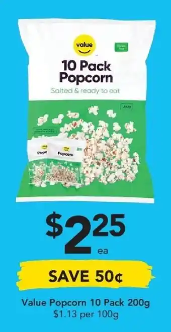 Drakes Value Popcorn 10 Pack 200g offer