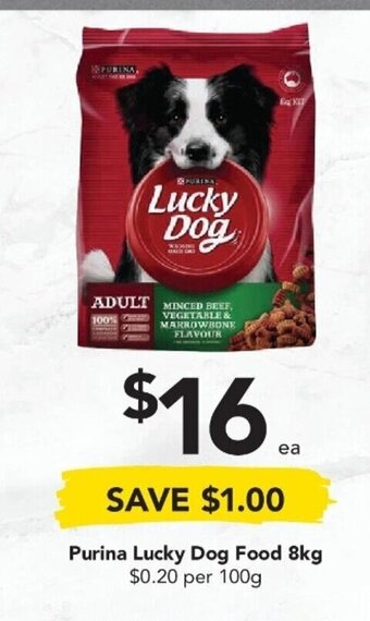Drakes Purina Lucky Dog Food 8kg offer