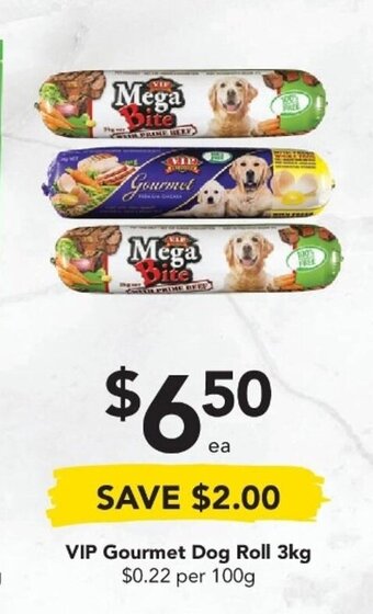 Drakes VIP Gourmet Dog Roll 3kg offer