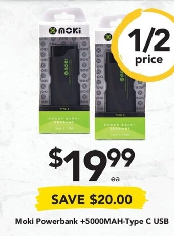 Drakes Moki Powerbank + 5000MAH-Type C USB offer