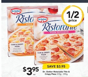 Drakes Dr. Oetker Ristorante Thin & Crispy Pizza 310g - 390g offer