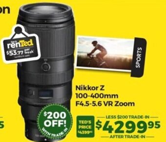 Teds Cameras Nikkor Z 100-400mm F4.5-5.6 VR Zoom offer