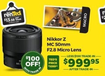 Teds Cameras Nikkor Z MC 50mm F2.8 Micro Lens offer