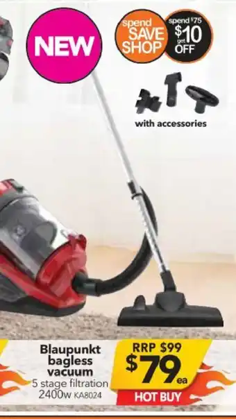 Cheap as Chips Blaupunkt - Bagless Vacuum - KA8024 offer