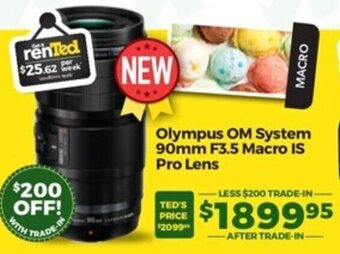 Teds Cameras Olympus OM System 90mm F3.5 Macro IS Pro Lens offer