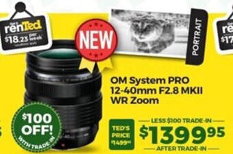 Teds Cameras OM System PRO 12-40mm F2.8 MKII WR Zoom offer