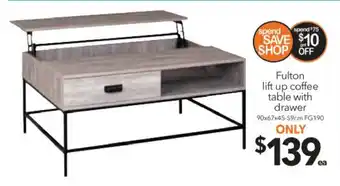 Cheap as Chips Fulton - Lift Up Coffee Table with Drawer - FG190 offer