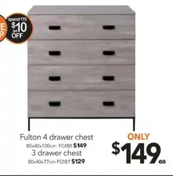 Cheap as Chips Fulton - 4 Drawer Chest - FG188 offer