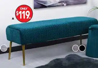 Cheap as Chips Bench Ottoman Navy, Silver or Teal - FG111/211/2 offer