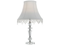 LivingStyles Eden Glass Base Table Lamp, Chrome offer