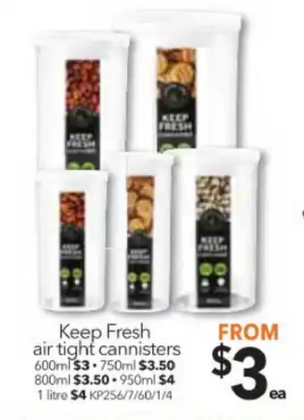 Cheap as Chips Keep Fresh Air Tight Cannisters 600ml offer