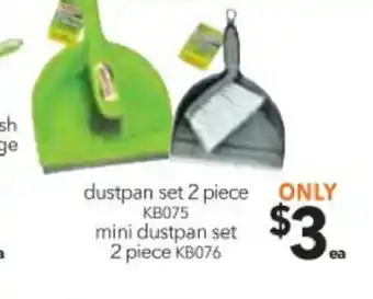 Cheap as Chips Dustpan Set 2 Piece KB075, Mini Dustpan Set 2 Piece KB076 offer