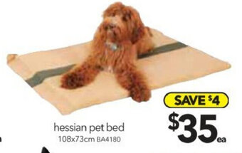 Cheap as Chips Hessian Pet Bed 108x73cm - BA4180 offer