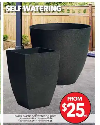 Cheap as Chips Black Plastic Self Watering Pots 29cm offer