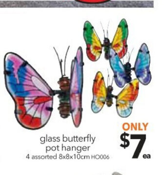 Cheap as Chips Glass Butterfly Pot Hanger offer