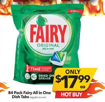 Cheap as Chips 84 Pack Fairy All in One Dish Tabs offer