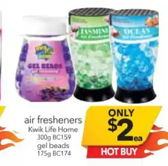 Cheap as Chips Air Fresheners Kwik Life Home 300g or Gel Beads 175g offer