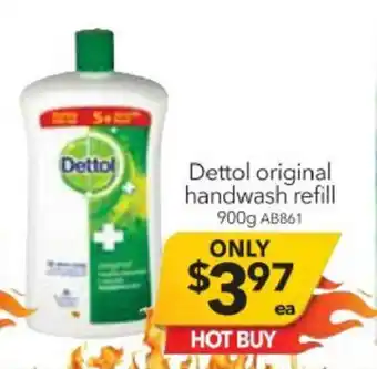 Cheap as Chips Dettol Original Handwash Refill 900g offer