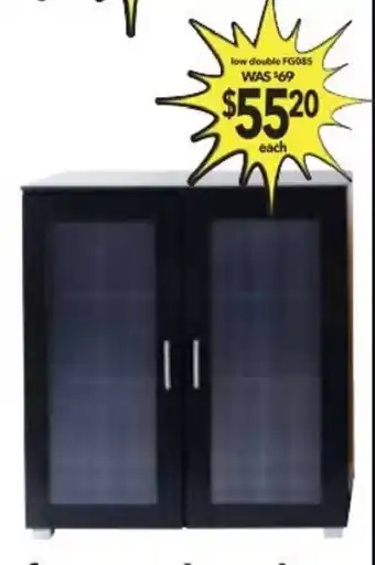 Cheap as Chips Black Finish Opaque Front Cupboards low Double offer