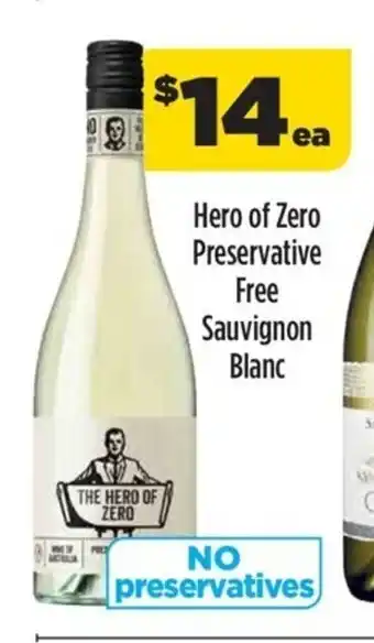 Liquorland Hero of Zero Preservative Free Sauvignon Blanc offer