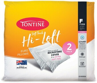 BIG W Tontine 2-Pack Hi Loft Euro Pillows offer