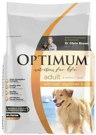 BIG W Optimum Dry Dog Food 7kg - Beef Vegetables and Rice offer
