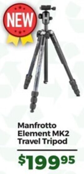 Teds Cameras Manfrotto Element MK2 Travel Tripod offer