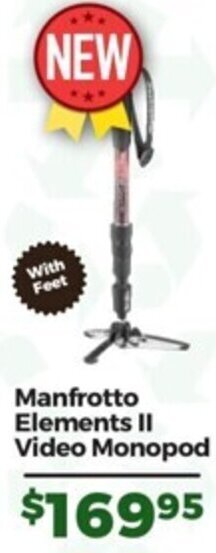 Teds Cameras Manfrotto Elements II Video Monopod offer