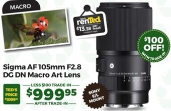 Sigma AF 105mm F2.8 DG DN Macro Art Lens