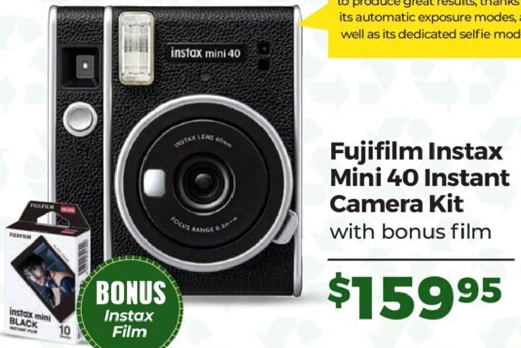 Fujifilm Instax Mini 40 Instant Camera Kit with bonus film offer at