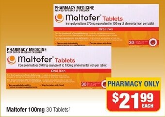 Direct Chemist Outlet Maltofer 100mg 30 Tablets offer