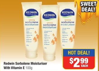 Direct Chemist Outlet Redwin Sorbolene Moisturiser With Vitamin E 100g offer