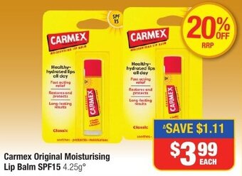 Direct Chemist Outlet Carmex Original Moisturising Lip Balm SPF15 4.25g offer