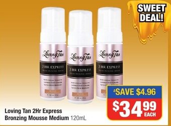 Direct Chemist Outlet Loving Tan 2Hr Express Bronzing Mousse Medium 120mL offer
