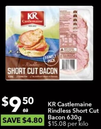 Ritchies KR Castlemaine Rindless Short Cut Bacon 630g offer