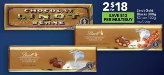 Ritchies Lindt Gold Blocks 300g offer