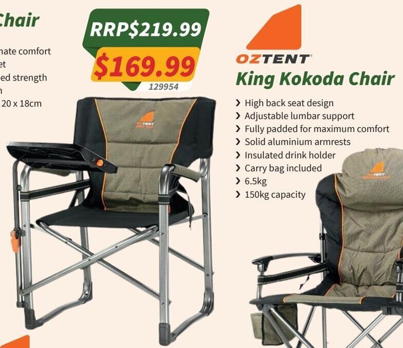 King Kokoda Chair offer at Tentworld