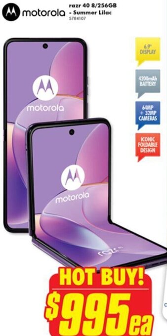 The Good Guys motorola razr 40 8/256GB - Summer Lilac offer
