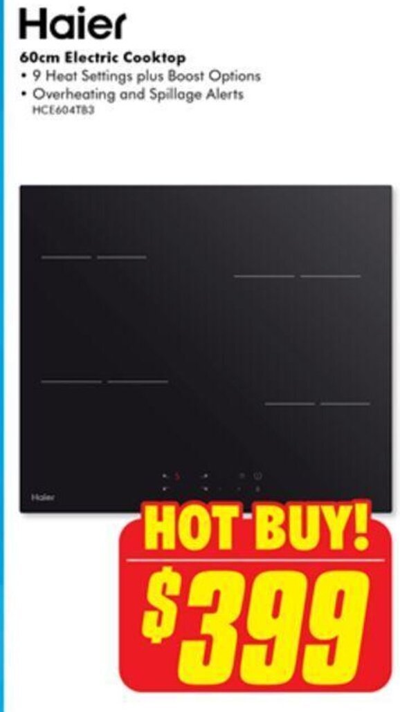 Haier 60cm Electric Cooktop offer at The Good Guys