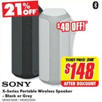 The Good Guys X-Series Portable Wireless Speaker - Black or Grey offer