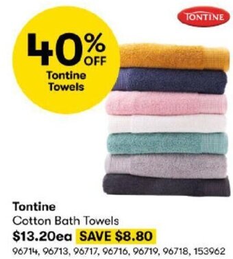 BIG W Tontine Cotton Bath Towels offer