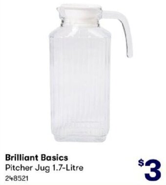 BIG W Brilliant Basics Pitcher Jug 1.7-Litre offer