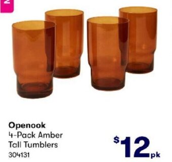 BIG W Openook 4-Pack Amber Tall Tumblers offer