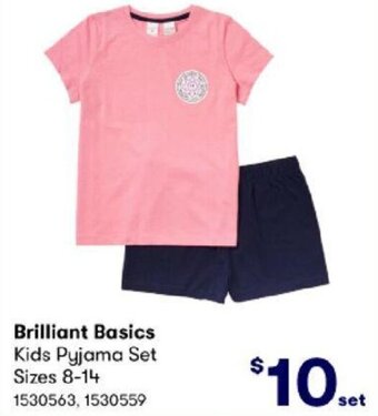 BIG W Brilliant Basics Kids Pyjama Set Sizes 8-14 offer