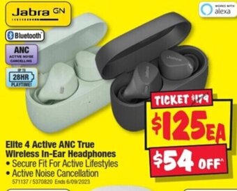 JB Hi-Fi Elite 4 Active ANC True Wireless In-Ear Headphones offer