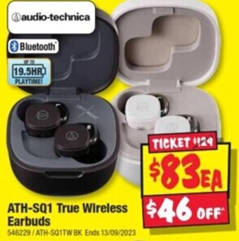 JB Hi-Fi ATH-SQ1 True Wireless Earbuds offer