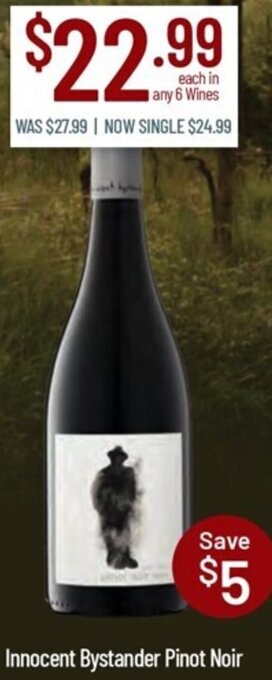 Chambers Cellars Innocent Bystander Pinot Noir offer