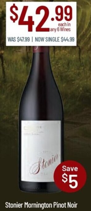 Chambers Cellars Stonier Mornington Pinot Noir offer